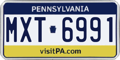 PA license plate MXT6991