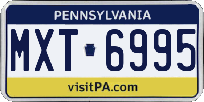 PA license plate MXT6995