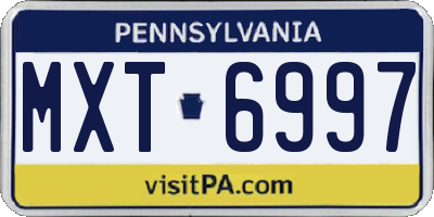 PA license plate MXT6997