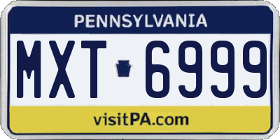PA license plate MXT6999