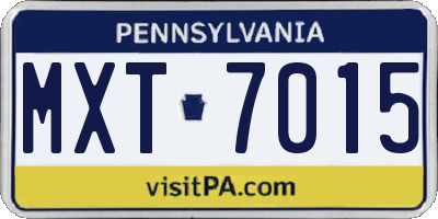 PA license plate MXT7015