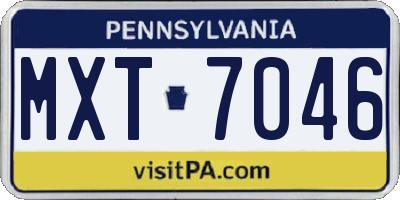 PA license plate MXT7046