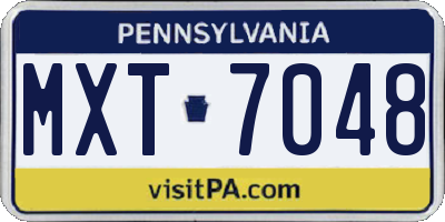 PA license plate MXT7048