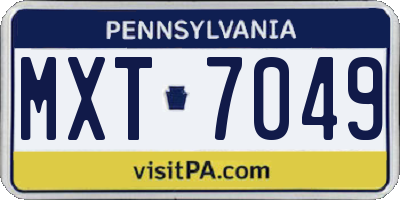 PA license plate MXT7049