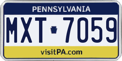 PA license plate MXT7059