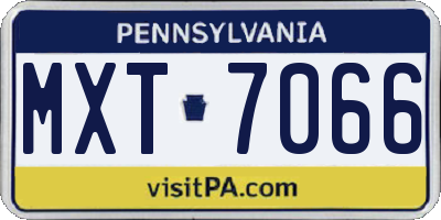 PA license plate MXT7066