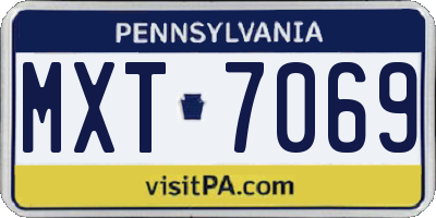 PA license plate MXT7069