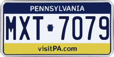 PA license plate MXT7079
