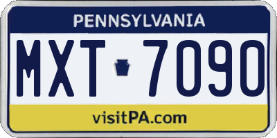 PA license plate MXT7090