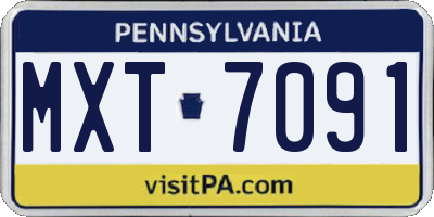 PA license plate MXT7091