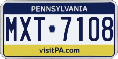 PA license plate MXT7108