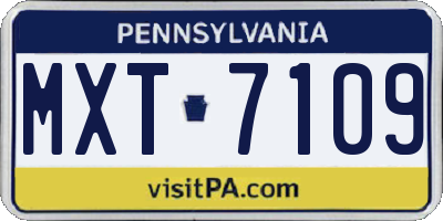 PA license plate MXT7109