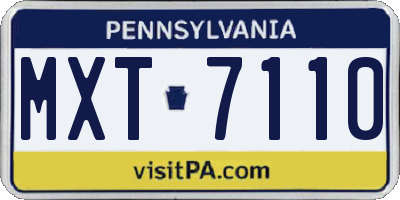 PA license plate MXT7110