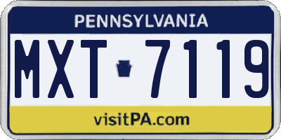PA license plate MXT7119