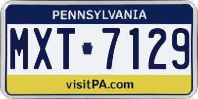 PA license plate MXT7129
