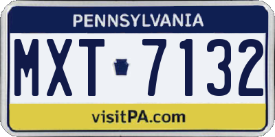 PA license plate MXT7132