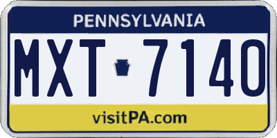 PA license plate MXT7140