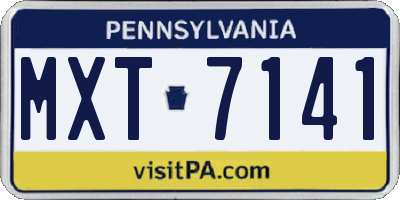 PA license plate MXT7141