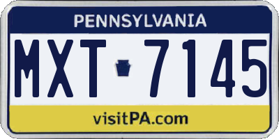 PA license plate MXT7145