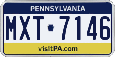 PA license plate MXT7146