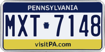 PA license plate MXT7148