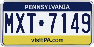 PA license plate MXT7149