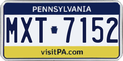 PA license plate MXT7152