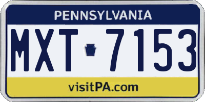 PA license plate MXT7153