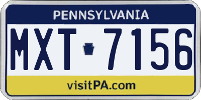 PA license plate MXT7156