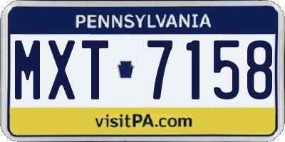 PA license plate MXT7158