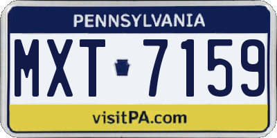 PA license plate MXT7159