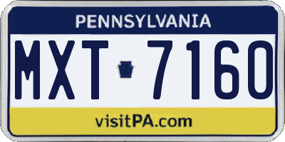 PA license plate MXT7160