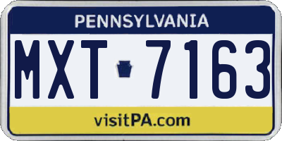 PA license plate MXT7163