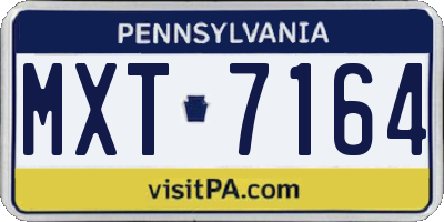 PA license plate MXT7164