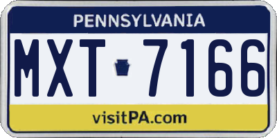 PA license plate MXT7166