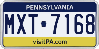 PA license plate MXT7168