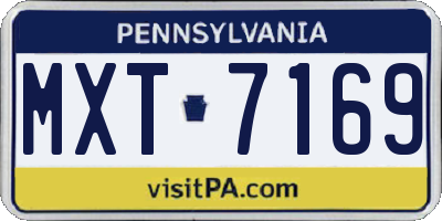 PA license plate MXT7169