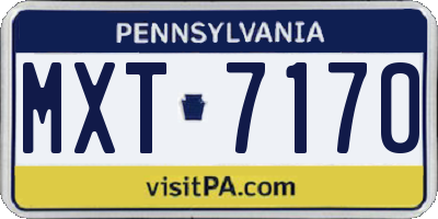 PA license plate MXT7170