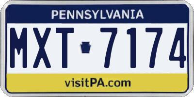 PA license plate MXT7174