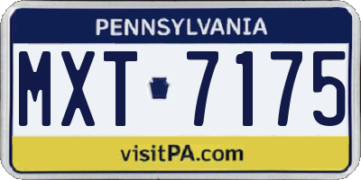 PA license plate MXT7175