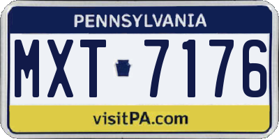 PA license plate MXT7176