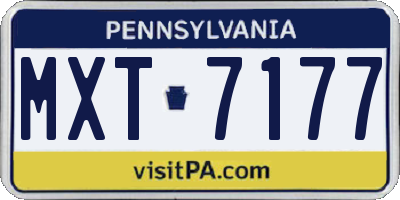 PA license plate MXT7177