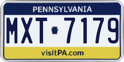 PA license plate MXT7179