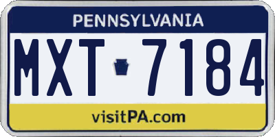 PA license plate MXT7184