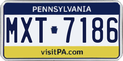 PA license plate MXT7186