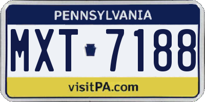 PA license plate MXT7188