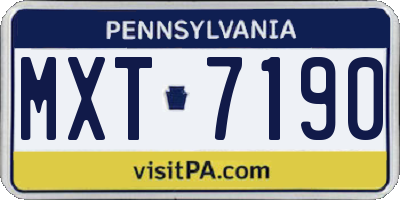 PA license plate MXT7190