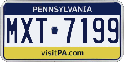 PA license plate MXT7199