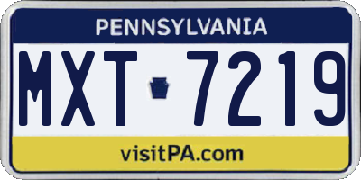 PA license plate MXT7219