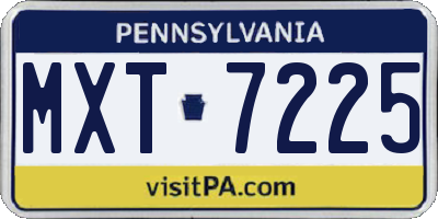 PA license plate MXT7225